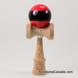 Kendama Canada – Kendama KCS – balle rouge bande noire - Red ball with black Stripe